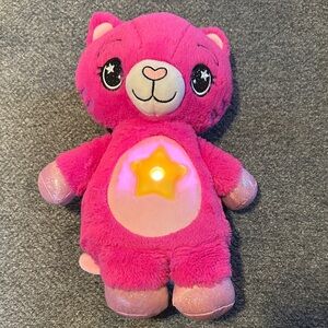 Pink Plush Cat Star bellies Stuffed Animal with Light-Up Star
